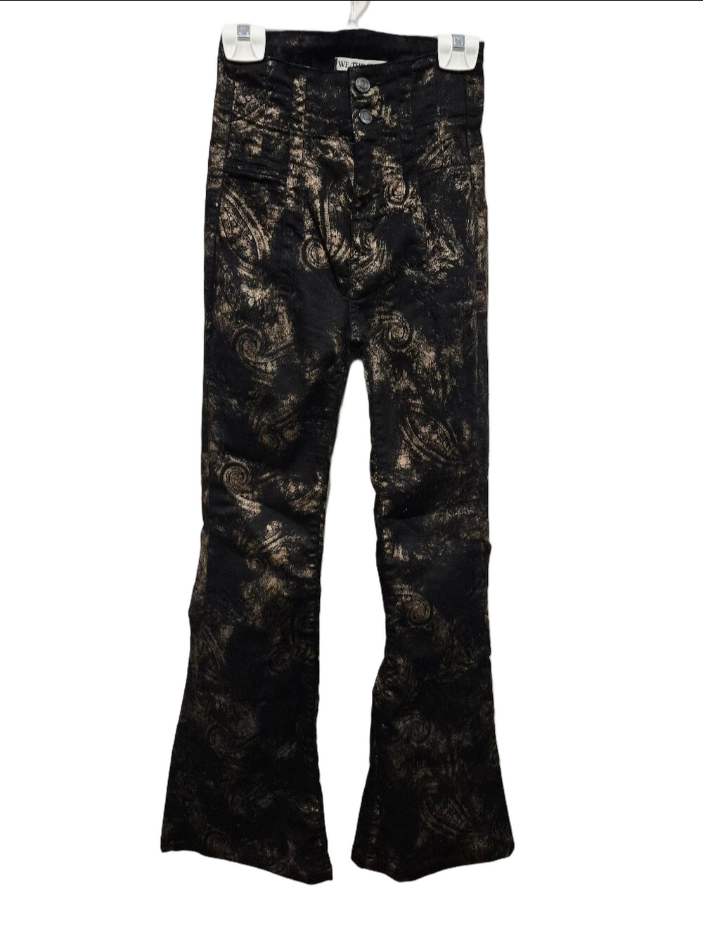 We The Free Jayde Printed Metallic Flare High Rise Jean